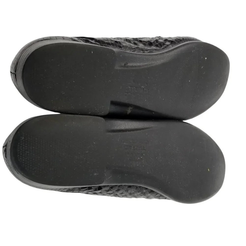 Sas Simplify Women's Black Croc Print Patent Leather Moccasin Flats Loaf… - Picture 6 of 10